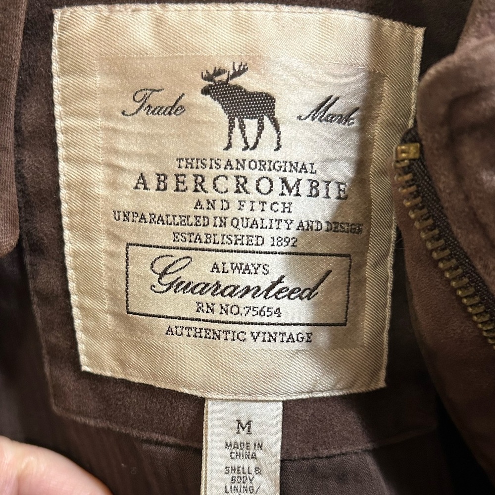 Vintage Abercrombie &Finch  Chocolate Brown Military  Moto Style Jacket Size - Picture 11 of 17